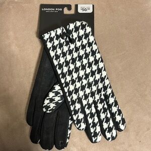 Black & White London Fog gloves-One size-Touch screen compatible